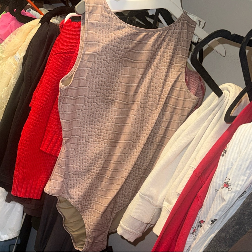 SKIMS textured beige bathing suit